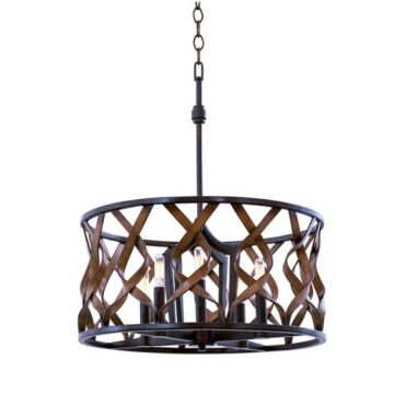 Soho Five Light Pendant in Milk Chocolate by Kalco