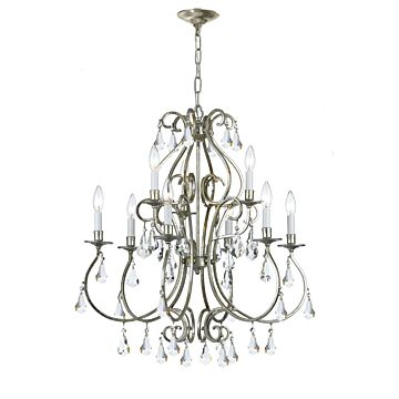 Ashton Nine Light Chandelier in Olde Silver by Crystorama