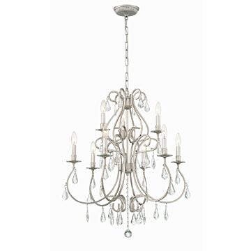 Ashton Nine Light Chandelier in Olde Silver by Crystorama