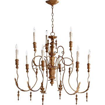 Salento Nine Light Chandelier in French Umber by Quorum International