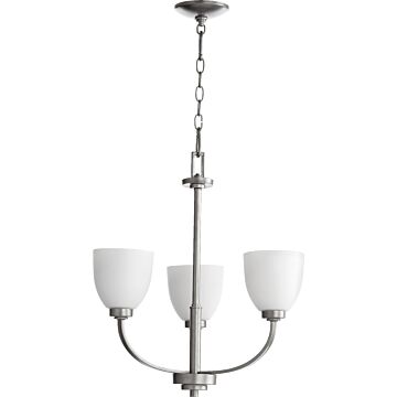 Reyes Three Light Chandelier in Classic Nickel by Quorum International