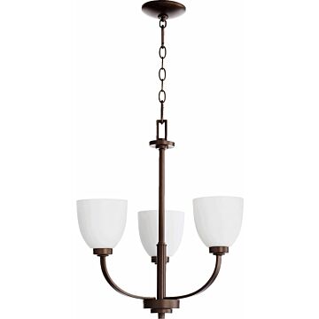 Reyes Three Light Chandelier in Oiled Bronze by Quorum International