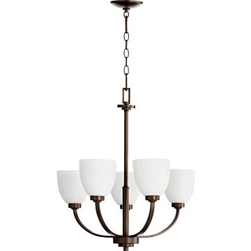 Reyes Five Light Chandelier in Oiled Bronze by Quorum International