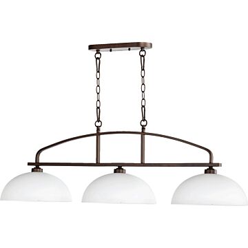 Reyes Three Light Island Pendant in Oiled Bronze by Quorum International