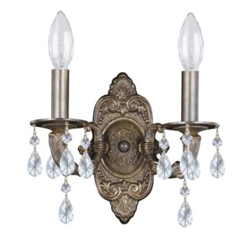 Paris Market Two Light Wall Sconce in Venetian Bronze by Crystorama