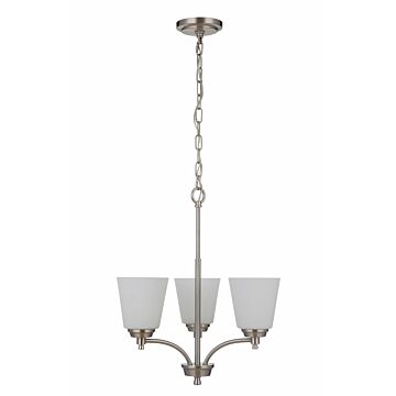 Craftmade Tyler 3-Light Transitional Chandelier in Brushed Polished Nickel