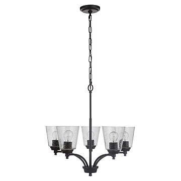 Tyler Five Light Chandelier in Flat Black by Craftmade
