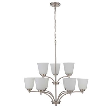 Craftmade Tyler 9-Light Transitional Chandelier in Brushed Polished Nickel