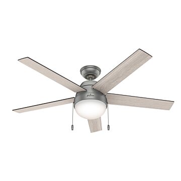 Anslee 2-Light 52" Ceiling Fan in Matte Silver