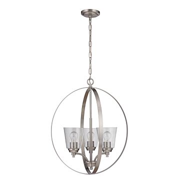 Tyler Three Light Foyer Pendant in Brushed Polished Nickel by Craftmade