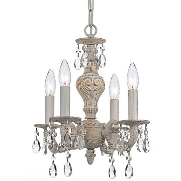 Paris Market Four Light Mini Chandelier in Antique White by Crystorama