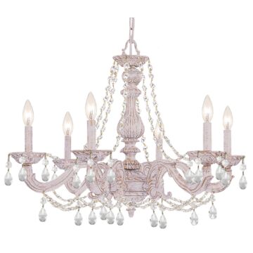 Paris Market Six Light Chandelier in Antique White by Crystorama