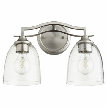 Jardin Two Light Vanity in Satin Nickel  Clear Seeded by Quorum International
