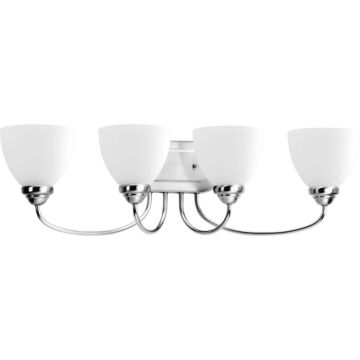 Heart 4-Light Bathroom Vanity Light Bracket in Polished Chrome