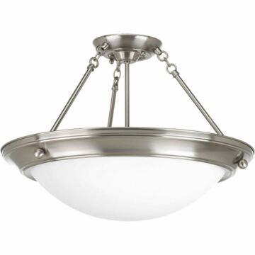 Eclipse 3-Light Semi-Flush Mount in Brushed Nickel
