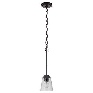 Tyler One Light Mini Pendant in Flat Black by Craftmade