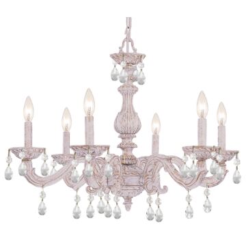 Paris Market Six Light Chandelier in Antique White by Crystorama