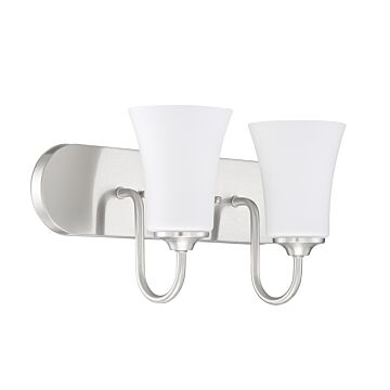 Gwyneth Two Light Vanity in Brushed Polished Nickel by Craftmade