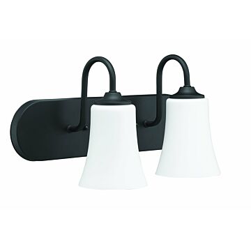Gwyneth Two Light Vanity in Flat Black by Craftmade