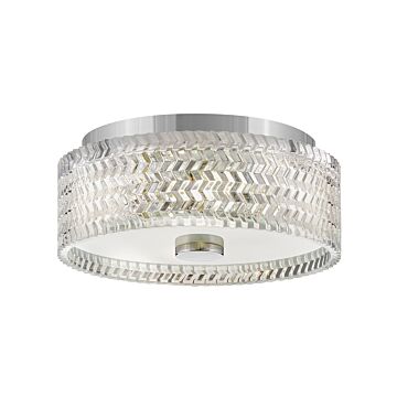 Elle 2-Light Medium Flush Mount Ceiling Light in Chrome