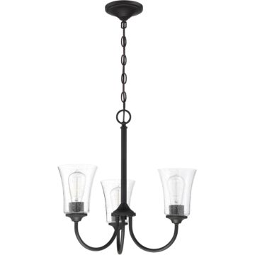 Gwyneth Three Light Chandelier in Flat Black by Craftmade