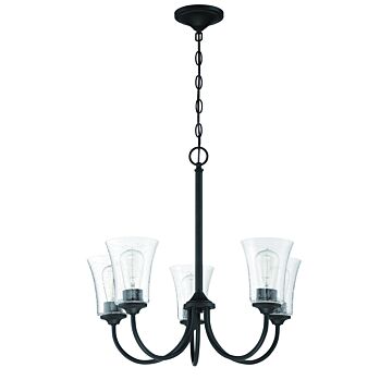 Gwyneth Five Light Chandelier in Flat Black by Craftmade