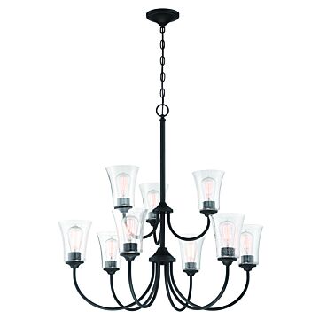 Gwyneth Nine Light Chandelier in Flat Black by Craftmade