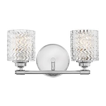 Hinkley Elle 2-Light Bathroom Vanity Light In Chrome