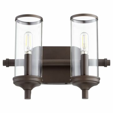 Collins Two Light Vanity in Oiled Bronze by Quorum