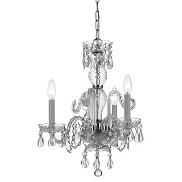 Traditional Crystal Three Light Mini Chandelier in Polished Chrome by Crystorama