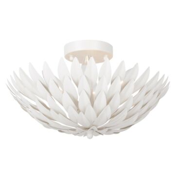 Broche Four Light Semi Flush Mount in Matte White by Crystorama