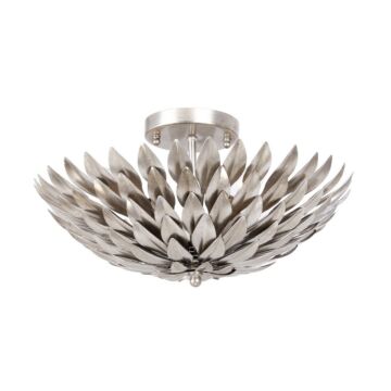 Broche Four Light Semi Flush Mount in Antique Silver by Crystorama