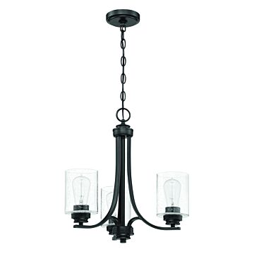 Bolden Three Light Chandelier in Flat Black by Craftmade