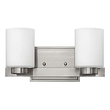 Hinkley Miley 2-Light Bathroom Vanity Light In Brushed Nickel