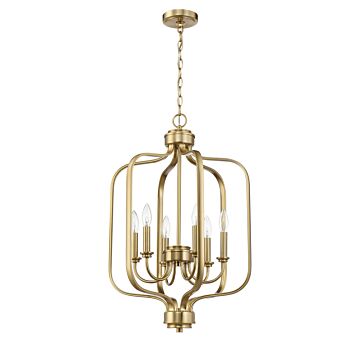 Bolden Six Light Foyer Chandelier in Satin Brass by Craftmade