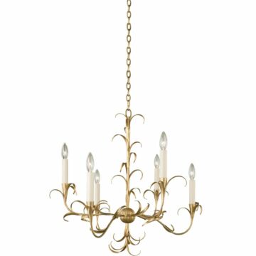 Ainsley Six Light Chandelier in Oxidized Gold Leaf by Kalco