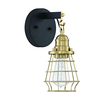 Thatcher One Light Wall Sconce in Flat Black Satin Brass by Craftmade