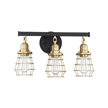 Thatcher Three Light Vanity in Flat Black Satin Brass by Craftmade