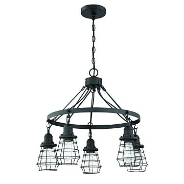 Thatcher Five Light Chandelier in Flat Black by Craftmade