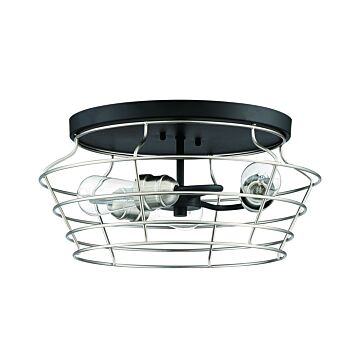 Thatcher Three Light Flushmount in Flat Black Brushed Polished Nickel by Craftmade