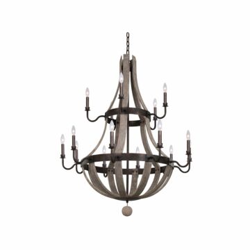 Harper 15 Light Chandelier in Florence Gold by Kalco