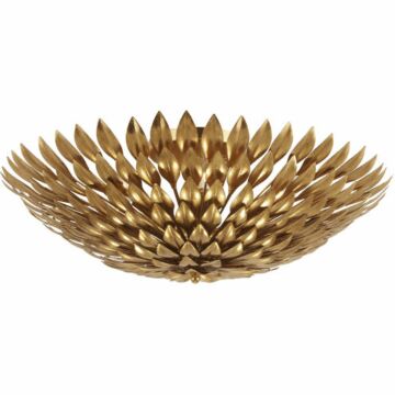 Broche Six Light Flush Mount in Antique Gold by Crystorama