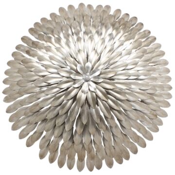 Broche Six Light Flush Mount in Antique Silver by Crystorama