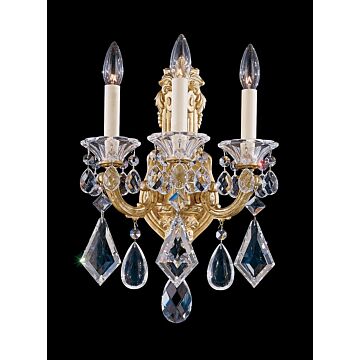 La Scala Three Light Wall Sconce in Antique Silver by Schonbek