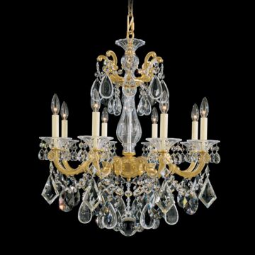 La Scala Eight Light Chandelier in Heirloom Gold by Schonbek
