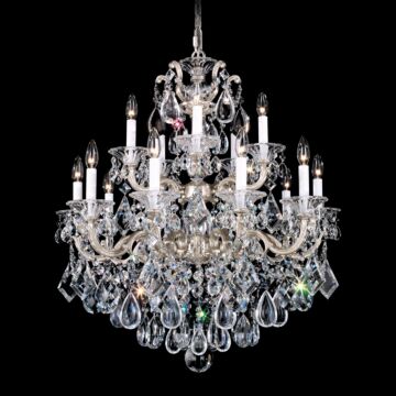 La Scala 15 Light Chandelier in Antique Silver by Schonbek