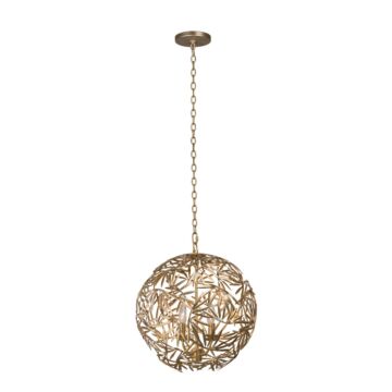 Jardin Four Light Pendant in Oxidized Gold Leaf by Kalco