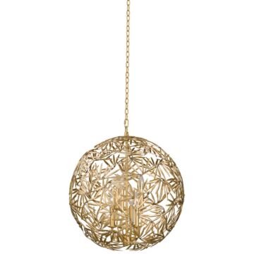 Jardin Six Light Pendant in Oxidized Gold Leaf by Kalco