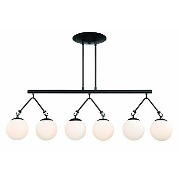 Craftmade Orion 6-Light Linear Pendant Light in Flat Black