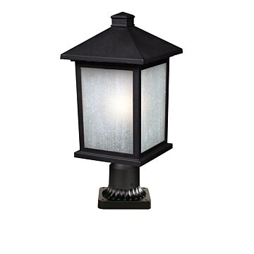 Z-Lite Holbrook 1-Light Outdoor Pier Mounted Fixture Light In Black